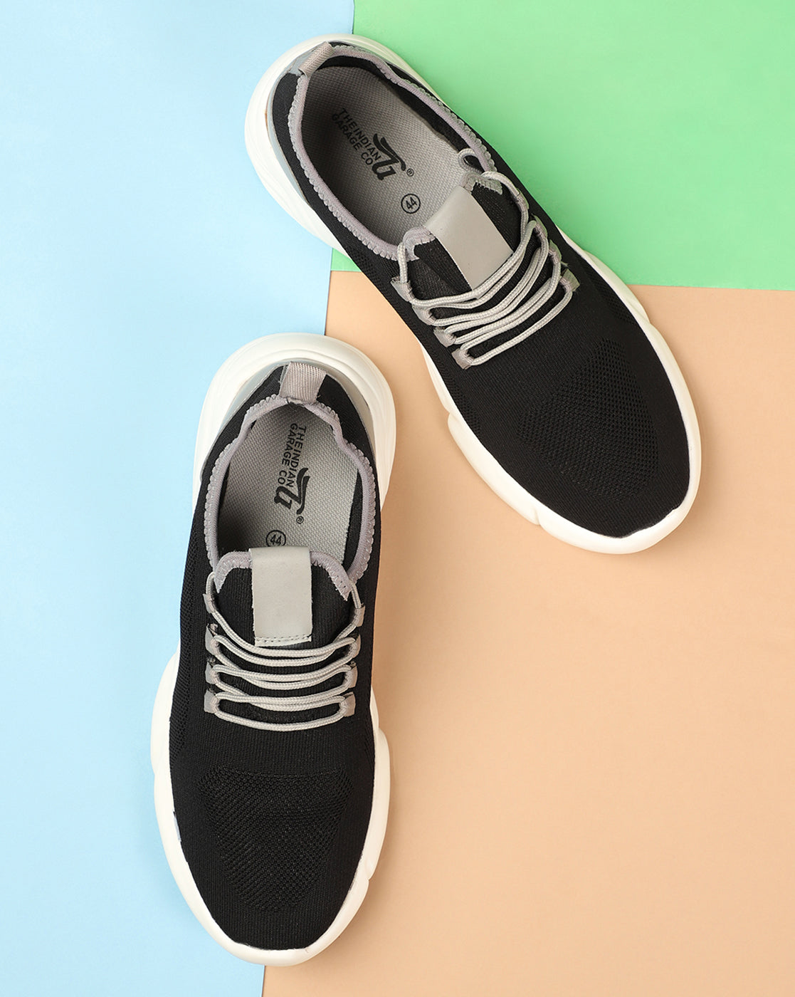 BlackGrey Lace-Ups Sports Shoes - 8 BlackGrey