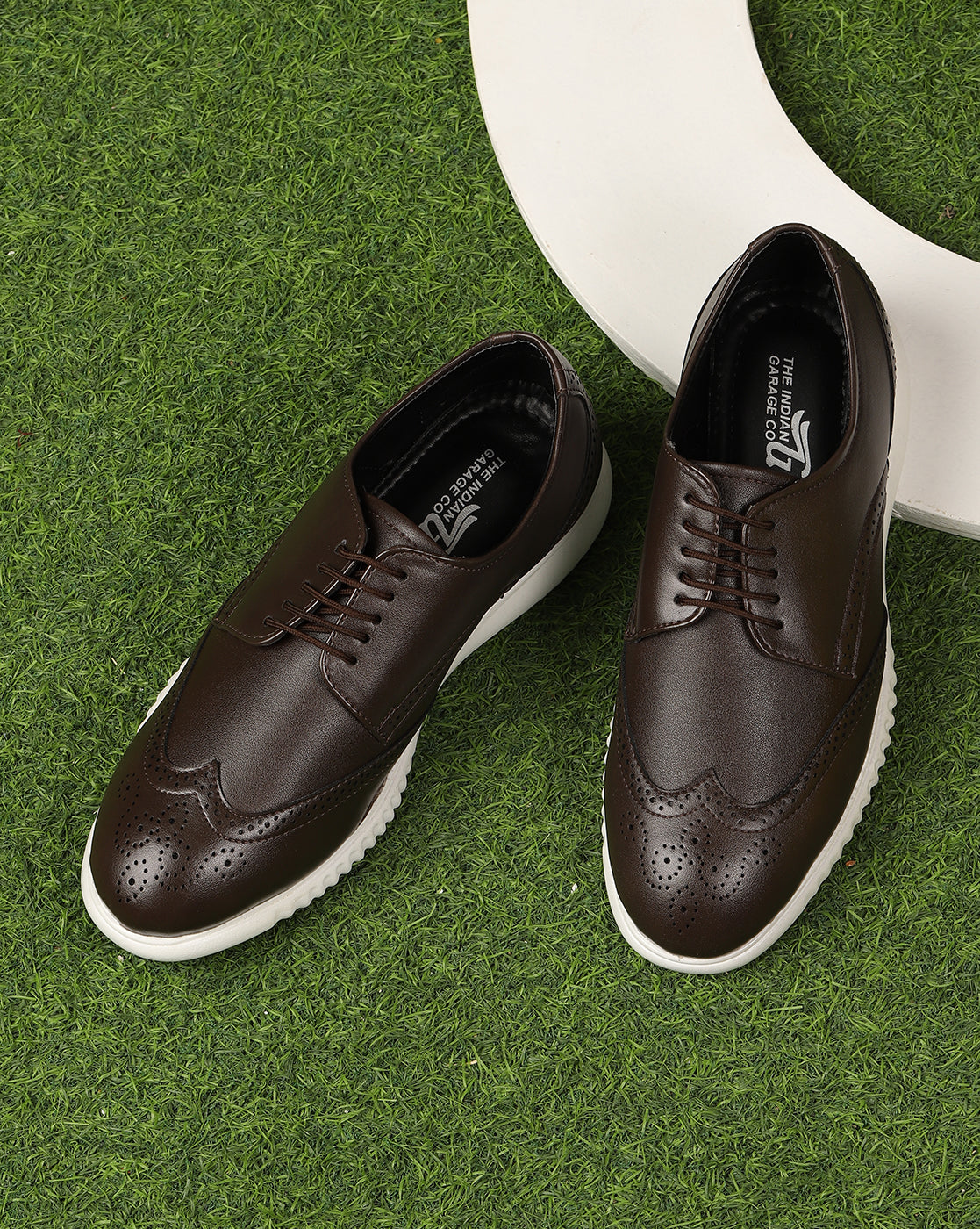 Brown Lace-Ups Casual Shoes - 7 Brown