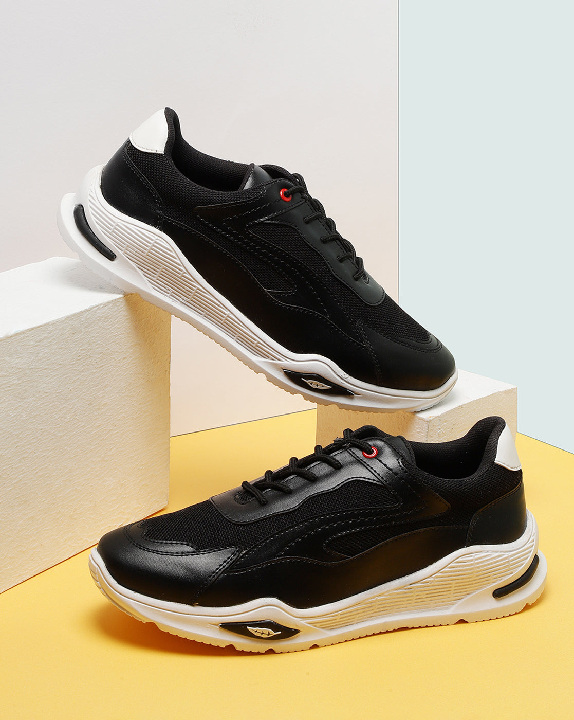 Black Lace-Ups Casual Shoes - 10 Black
