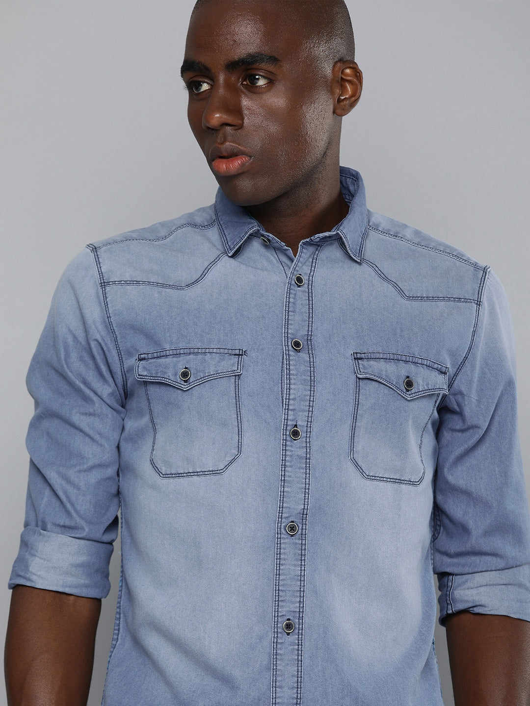 Blue Solid Shirt - XXL Blue