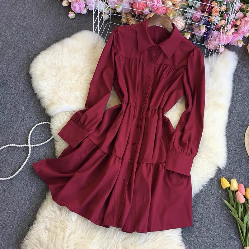 Stancy Statement Dress - S Maroon