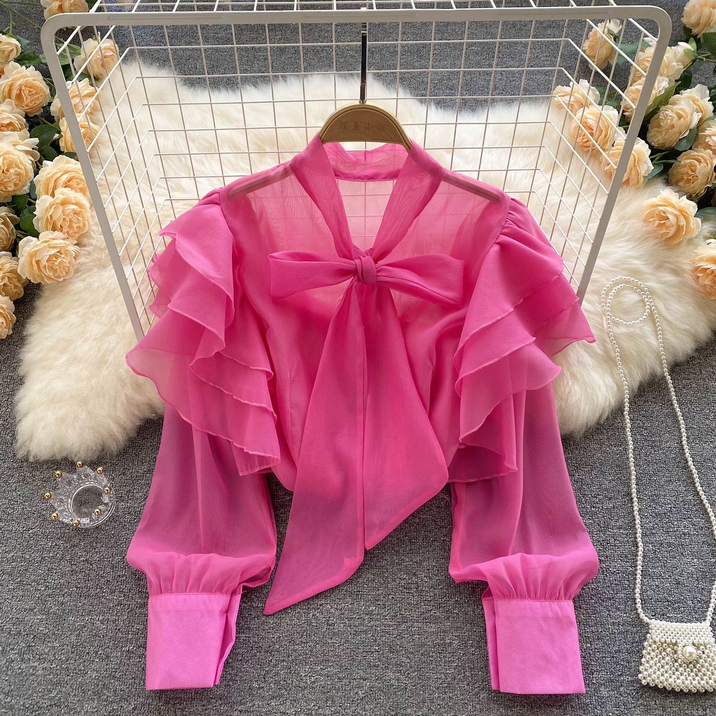 Cevia Statement Blouse - XS Pink