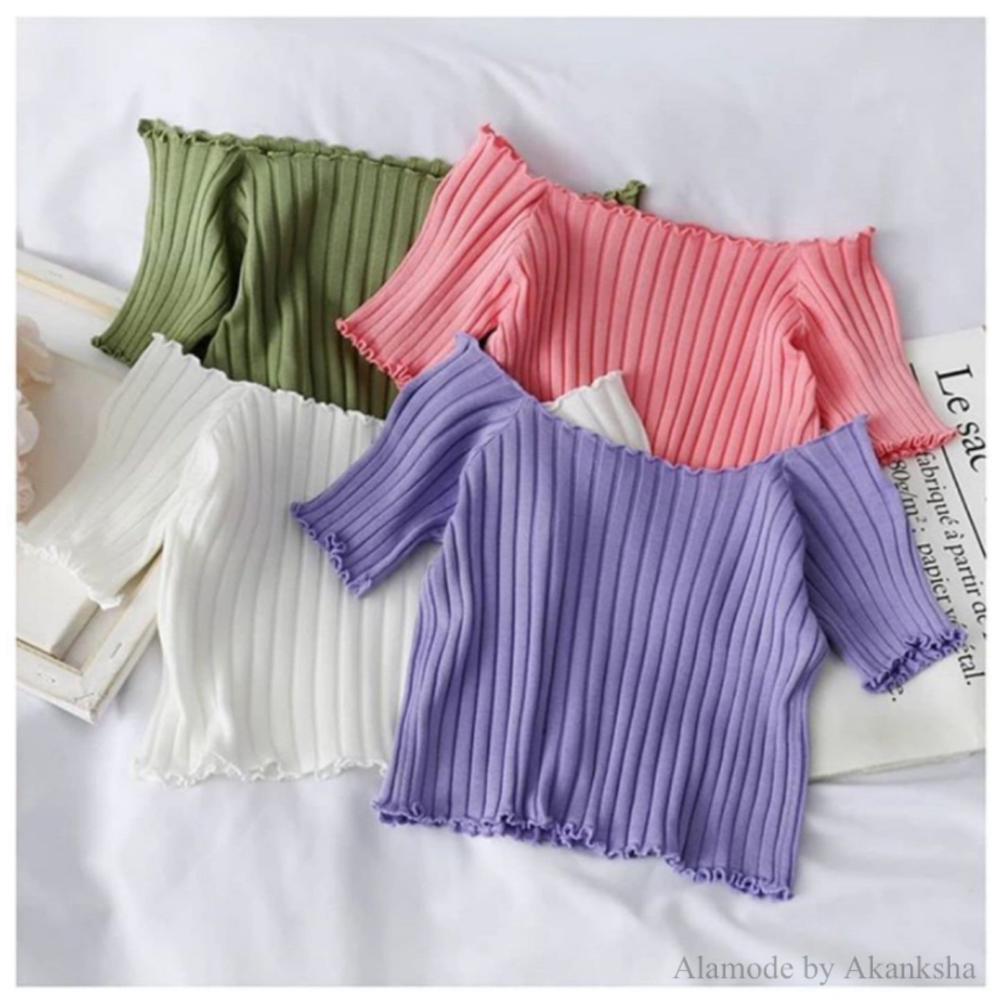 Beth Ribbed Tops - Pink XL