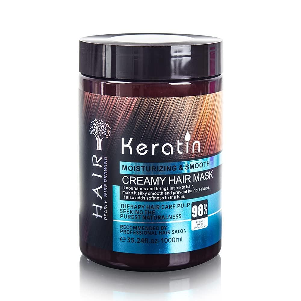 Keratin Cream Hair Mask, Moisturizing and Smoothing for Dry Damaged Frizzy Hairs (Girls/Boys)