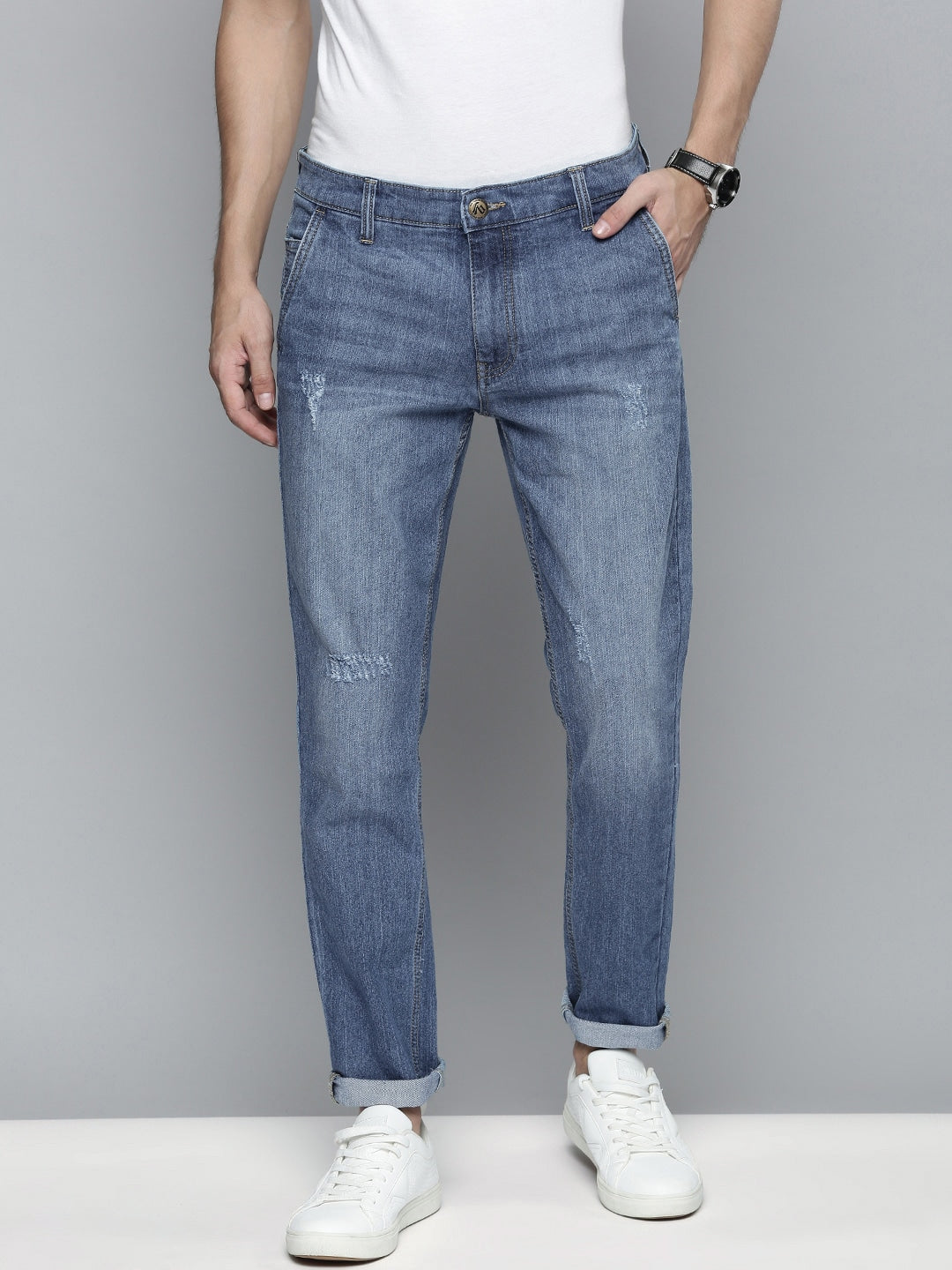 Blue Solid Jeans - 28 Blue