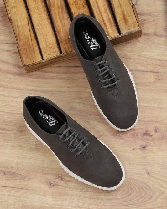 Grey Lace-Ups Casual Shoes - 7 Grey