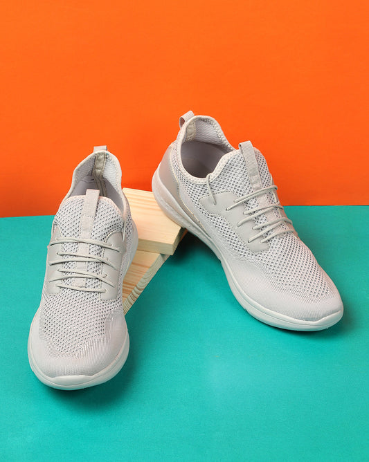 Grey Lace-Ups Sports Shoes - 6 Grey