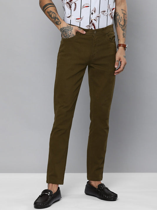 Brown Solid Chinos - 28 Brown